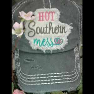 (2 colors) Hot Southern Mess Distressed Hat NWT